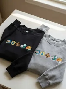 Embroidered Slay the Spire 2 Sweatshirt | Vintage Anime Inspired Crewneck Cute Cartoon Gamer Gift Unisex Pullover Sweater