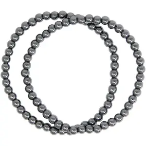 Stainless Steel   Beaded Ball Bracelets for Women Stretchable Elastic Bracelet Set