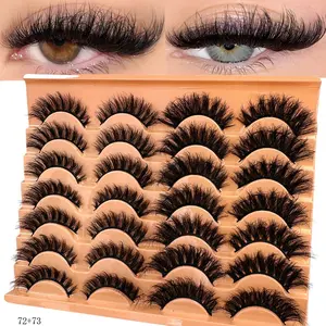 14 Pairs 6D Russian D Curl Dramatic Eyelash Strips, High-Quality Dense Volume, Volumized False Eyelashes, Lightweight and Comfortable for Everyday Fashion, Cosmetic False Lashes