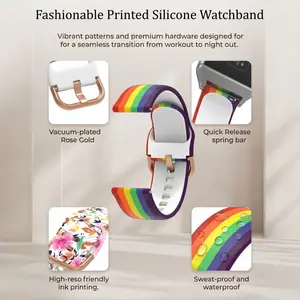 Fashionable Silicone Watch Band, Universal Quick-Release (20mm), Soft Comfort, Waterproof Sweatproof, Buckle, Compatible with Smartwatches