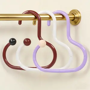 Dopamine Color Circular Scarf & Tie Display Stand Multifunctional Hook Wall-Mounted U-Shaped Hanger for Bedroom Scarf, Tie & Underwear Storage Organizer, 1 Set 3 Pcs