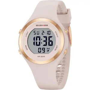 GOLDEN Waterproof Sport Women's Digital Chronograph Silicone Strap Watch