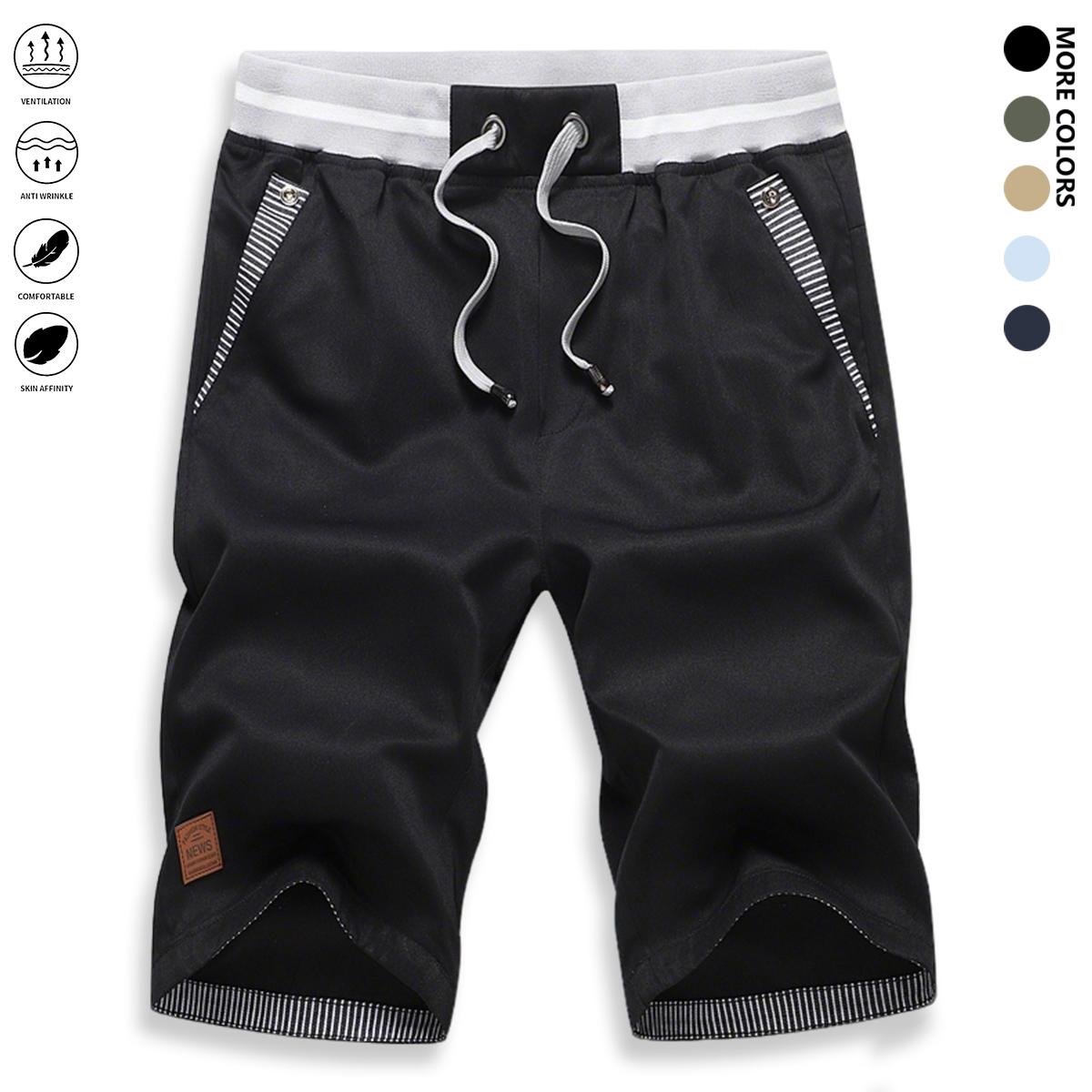 Men’s casual shorts: loose straight-leg summer shorts (6/10 length); light luxury feel. Summer loose 6/10 casual shorts—wear one pair all summer. Versatile men’s 6/10 shorts.