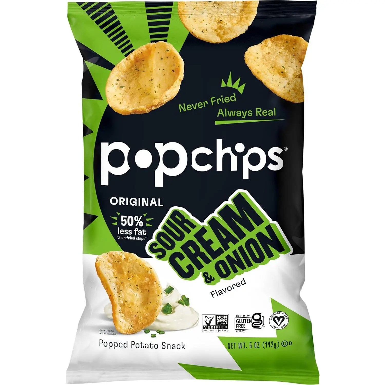 Popchips Popped Potato Chips SOUR CREAM ONION 5oz 12ct