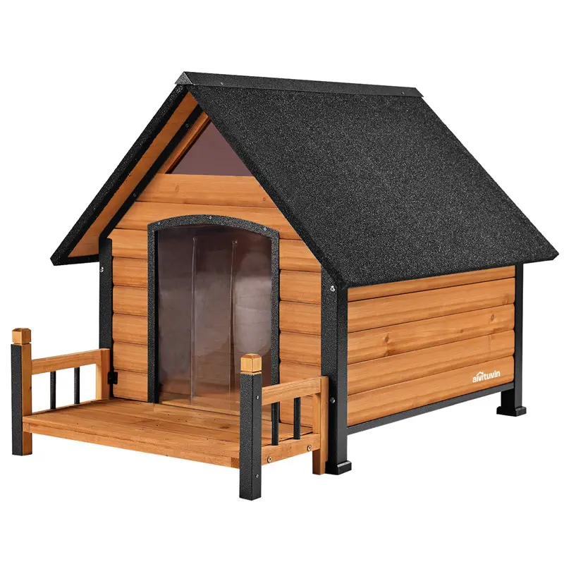 Aivituvin Outdoor Dog House with Porch| Strong Iron Frame-AIR80/81/87 Aivituvin Outdoor Dog House with Porch| Strong Iron Frame-AIR80/81/87