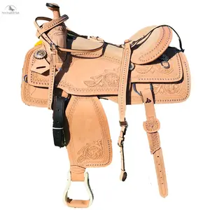 Resistance Silver Beaded Western Pleasure and Trail Saddle with Floral Tooling - Premium Leather and Supportive Design western  saddles