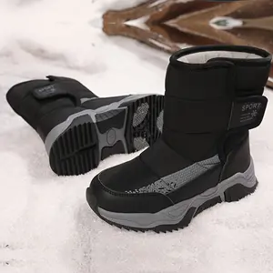 Boys' Winter Snow Boots, Thermal Insulated Cold Weather Shoes with Non-Slip Rubber Sole, Mid-Calf Height Lace-Up Closure, for Outdoor School Youth Footwear, Durable Construction, Young Athletes