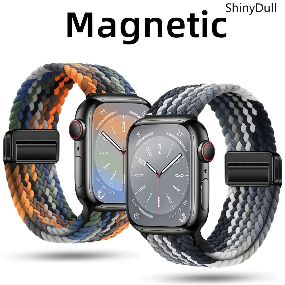 Apple Watch Magnetic Nylon Strap – Braided Elastic Adjustable Wristband, Soft, Breathable, Fits 38–49mm, Series 1–11, SE, Ultra / Ultra 2, Unisex Apple Watch Magnetic Nylon Strap – Braided Elastic Adjustable Wristband, Soft, Breathable, Fits 38–49mm, Series 1–11, SE, Ultra / Ultra 2, Unisex