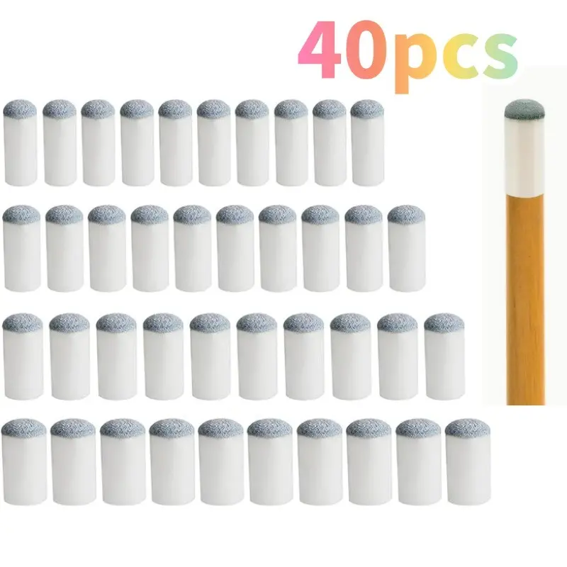 40pcs Slip on Pool Cue Tips Replacement, Billiard Cue Tips 4 Sizes (9mm/10mm/12mm/13mm), Each Size 10pcs, Durable & High-Quality, Billiard Accessories, Billiards Accessories