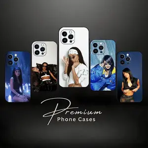 Hip Hop Aaliyah PhoneCompatible with iPhone 12/13/14/15/16/17 (Pro Max/Plus) Suitable as a Gift for Friends and Family Soft Silicone Black Cover