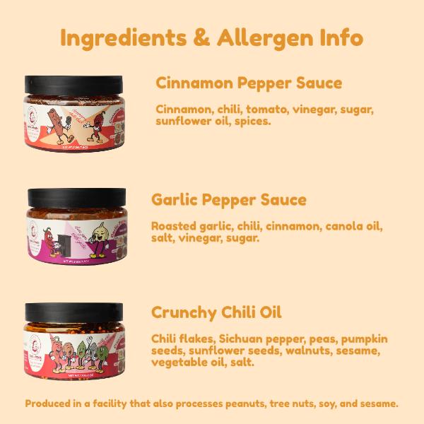 Flavors by Phoebe Cinnamon Pepper Sauce Sweet & Spicy Fusion Vegan No MSG Non-GMO Ideal for Toast Pancakes Cheese Boards Glazed Vegetables Brunch Dishes - Dip, Spice, Sambal Cayenne Sauce Pack Original Pepper Sauce Pack