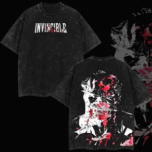 Superstyle Limited Edition Conquest Viltrumite Invincible War Comic Double Printed Oversize Lightweight Acid Washed Tee TV Series Graphic Tee T-Shirt TMF