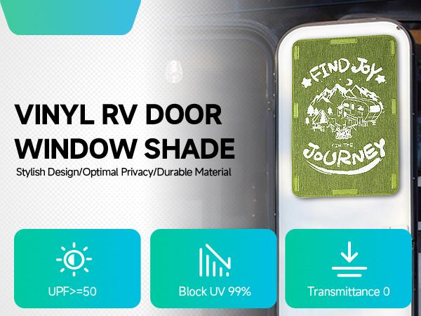 RV Door Window Shade Cover Sun Blackout Fabric Curtains for Camper Trailer 25x16 inch Green UPF 50+ UV Protection Durable Oxford Fabric Easy Install