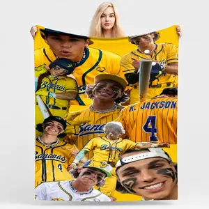 Kyle Jackson Baseball-Themed Flannel Blanket, Soft All-Season Throw with Player Action Graphics, Lightweight for Home, Office & Travel, Perfect Sports Fan Gift for Baseball Players & Fans, Cozy Office Comfort, Vibrant Skinfriendly Design