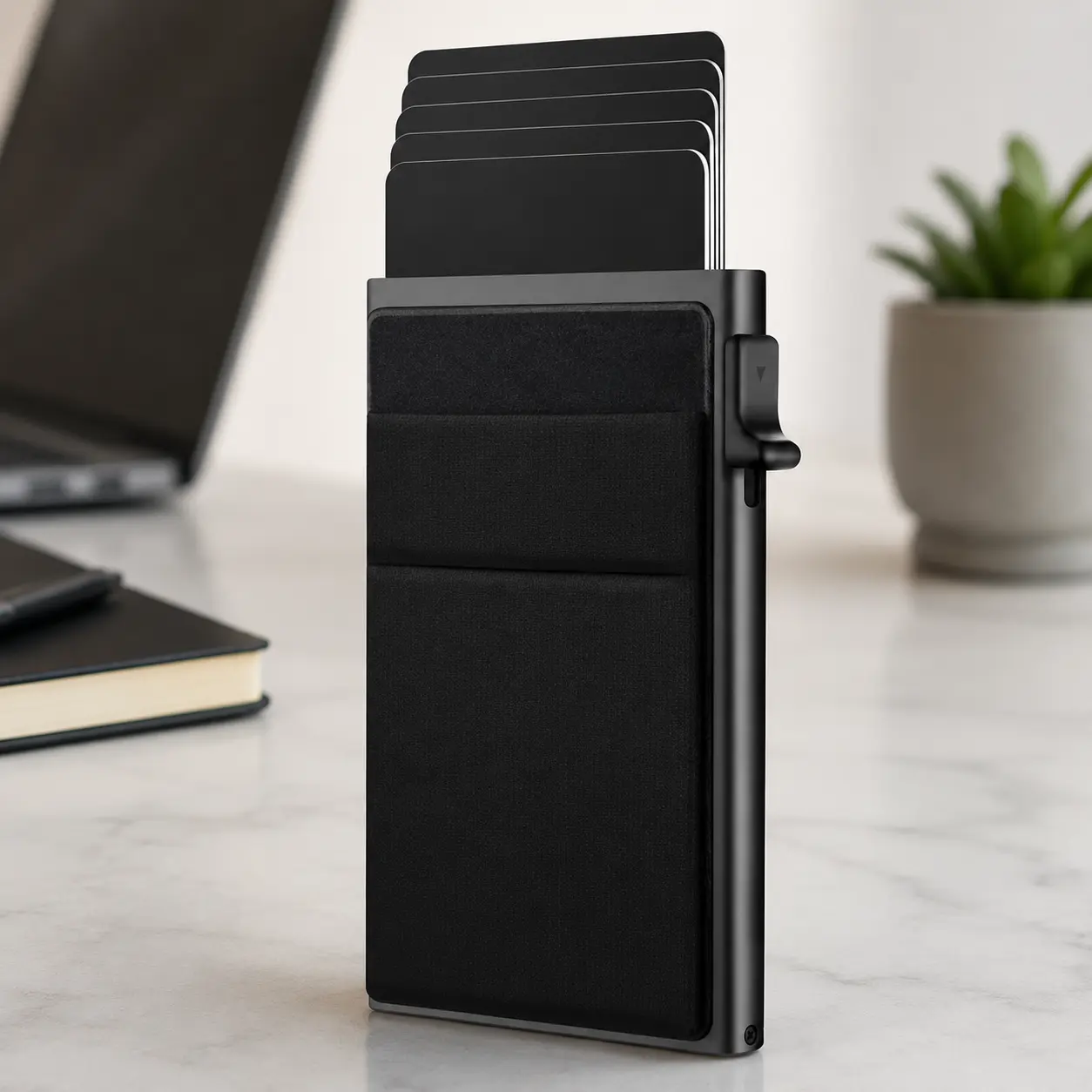 Men's Minimalist Slim Cardholder - Business & Casual Multi-Card Wallet Portable Compact Card Carrier with Solid Color Design for Office & Everyday Use Synthetic Material