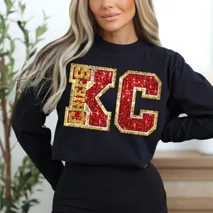 KC Sequin Football Shirtt, Football Tumbler Ch1efs Red Gold Kans4s City Sparkle Disco T-shirt