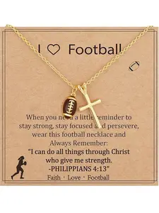 Baseball/football/volleyball/basketball Necklace for Girls Women, Sports Accessory Jewelry Gift for Boyfriend, 16+3 Inches