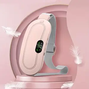 USB Rechargeable Portable Quick Heating Belly Wrap, 3-Gear Temperature Adjustment Heated Massage Pad, 4-Gear Massage Mode Abdominal Heating Pad