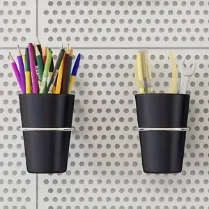 1count Metal Pegboard Cup Holder - Round Storage Hook For Home Organization, Tool Display & Accessory Organizer