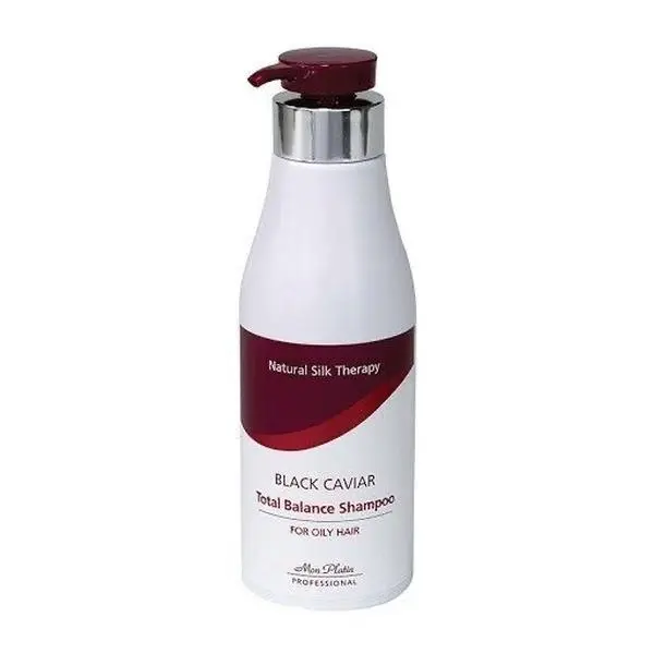 Mon Platin Black Caviar Total Balance Shampoo for Oily Hair - Natural Silk Therapy, Professional Formula, 500g