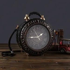 1 new women's handbag with creative clock design,equipped with a battery compartment,large capacity,durable,retro,fashionable and fun design.lt is a versatile handbag for women's wallets,suitable for birthdays,gifts,dates,parties,daily commuting,teavel