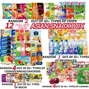 Geely 4lb Asian Snack Box – 12 Assorted Full Size Snacks (Selection Varies by Availability)