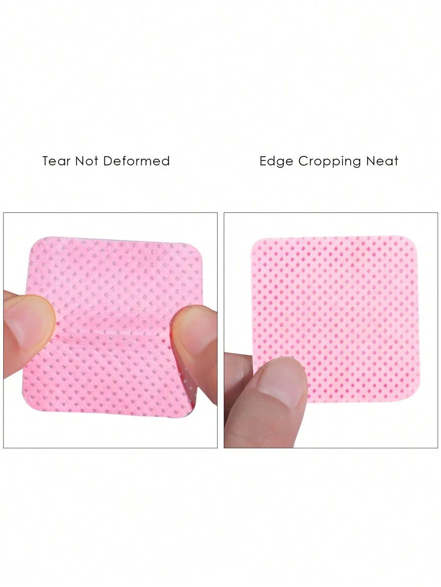 600Pcs/300Pcs Nail Wipes - Professional Lint-Free Nail Polish Remover Pads, UV Gel Cleansing Tissues, Unscented Manicure Prep And Finish Nail Art Cleaning Tool(Pink)