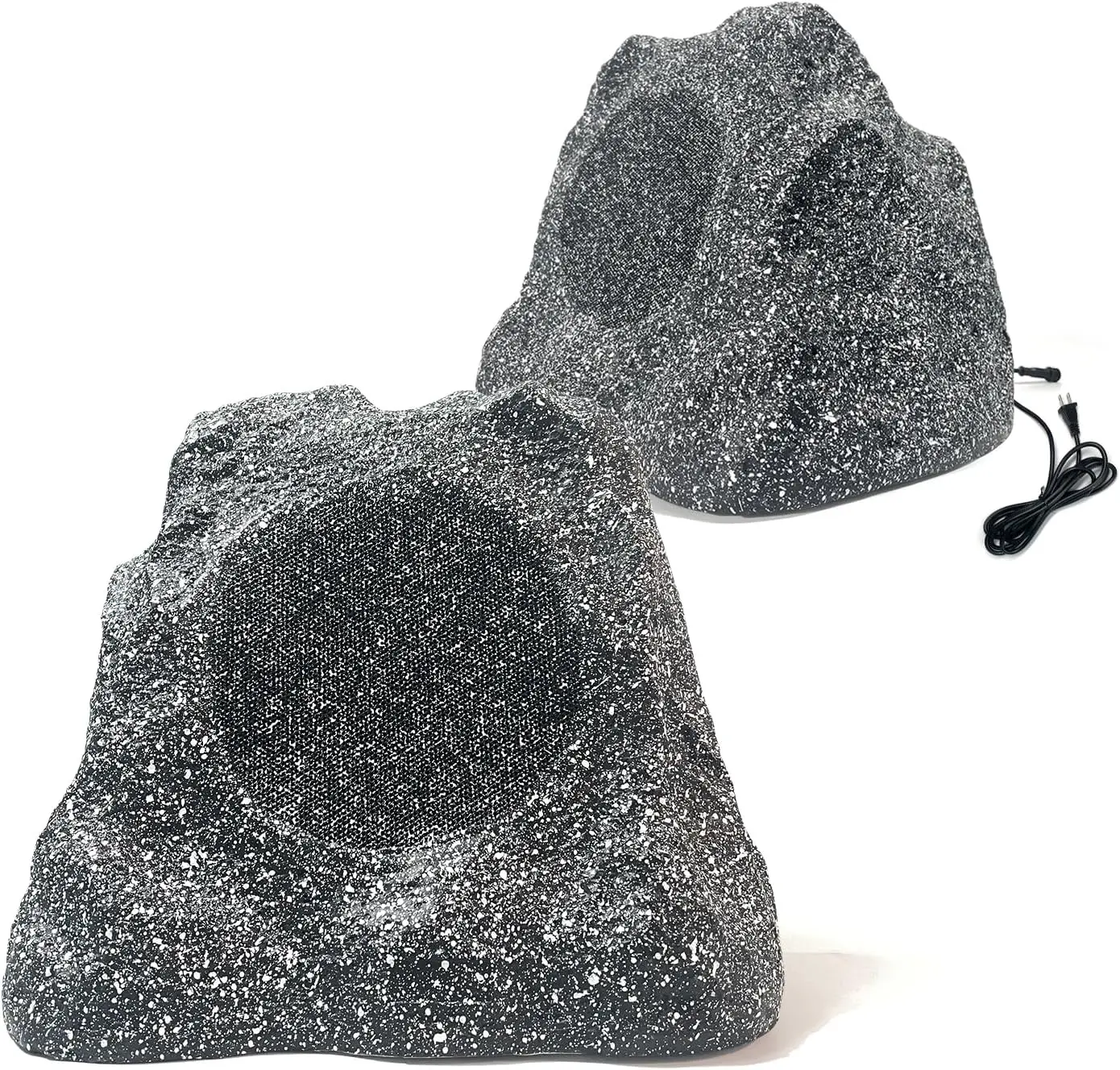 Herdio 2-Piece Wireless Outdoor Rock Bluetooth 5.3 Speakers (6.5/8 in, 6.5 inches), IPX6 Water-Resistant Fiber Audio Devices, High-Watts Stereo Set with Cable & Receiver, Multi-Device Connection Floor Standers for Pool, Backyard