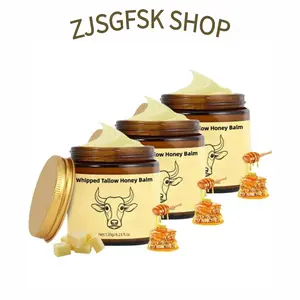 Whipped Grass-Fed Beef Tallow Honey Balm - 4 Oz Moisturizing Cream for Soft Smooth Skin - Handmade Al-Natural Moisturizer - LavenderLopeie