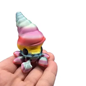 Cute Articulated Hermit Crab/Moveable Legs/Ocean Critter/Decoration/Rainbow/Gift For All/Stocking Stuffer/Desk Toy/Pet/Adorable!