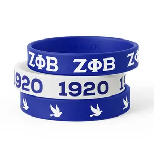 BBGreek - Zeta Phi Beta - Set of 3 Silicone Bracelet - Official Vendor