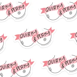 QUIRKY AND PERKY ILLUSTRATED 3X3 VINYL STICKER
