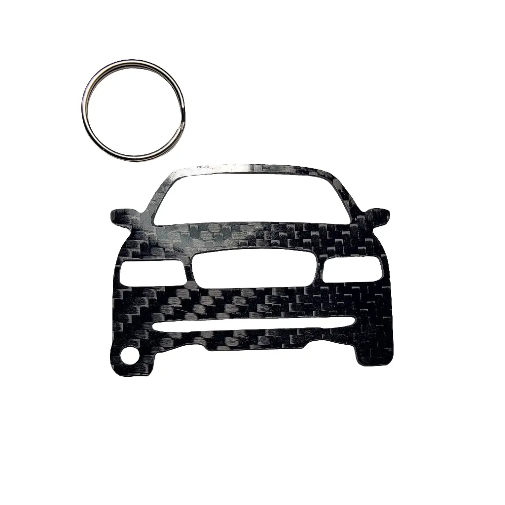Carbon Fiber keychain for Ford Crown Victoria (1998-2012) Inspired Keychain Lanyard   front view Glossy Twill