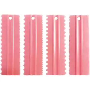 Cake Scrapers Set  Decorating Comb and Icing Smoother, Plastic Sawtooth Scraper Polisher Butter Mousse Cream Cake Edge DIY Tool -8 Design Textures ()