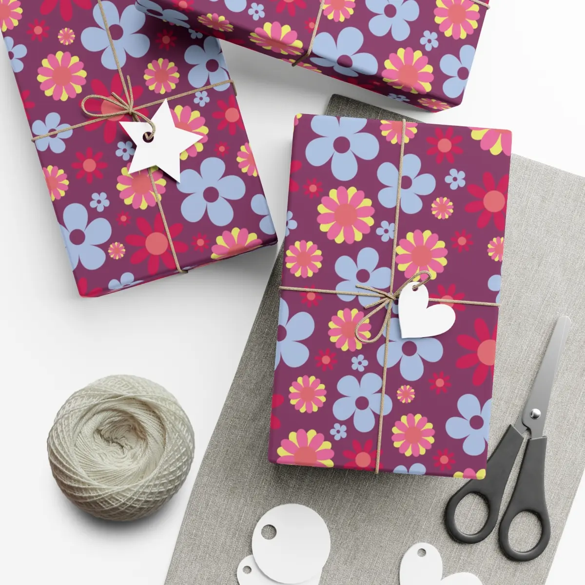 Colorful Purple Floral Wrapping Paper