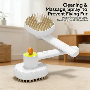 Pet Dogs and Cats  Pet Soft Bristle Massage Spray Comb Fur Care Silicone Pet Spray Comb Pet Grooming Cleaning Supplies Hassle-free Household Cleaning Pet Deshedding Brush  Remove Loose Undercoat Fur Flying Fur cat stuff for indoor dogaccessories pet stuff