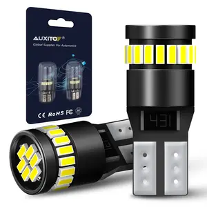 AUXITO 194 LED Bulbs for License Plate Light 168 175 2825 W5W T10 24-SMD 3014 Chipsets 6000K White for Car Dome Door Map Dash Courtesy Cargo License Plate Lights, Pack of 2/10