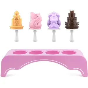 Unicorn Molds with Sticks, 4-Pack Silicone Popsicle Holders for  Girls, Mini Homemade Ice Cream Molds, Easy-release  Maker, BPA-free & Dishwasher Safe (Classic)