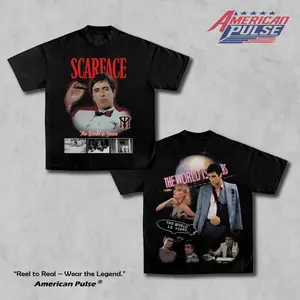 American Pulse SCARFACE QUALITY BASIC SHIRT Movie Shirt Film Lover Tee Cinema T-shirt Director Gift Movie Buff Apparel Film Festival Wear Cinema Fan Top Unisex Ultra Cotton T-Shirt Crewneck Clothes Womenswear