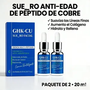 GHK-Cu Copper Peptides Serum para el rostro: suero avanzado anti-envejecimiento con multi-péptido y niacinamida para líneas finas y elasticidad de la piel con ácido hialurónico