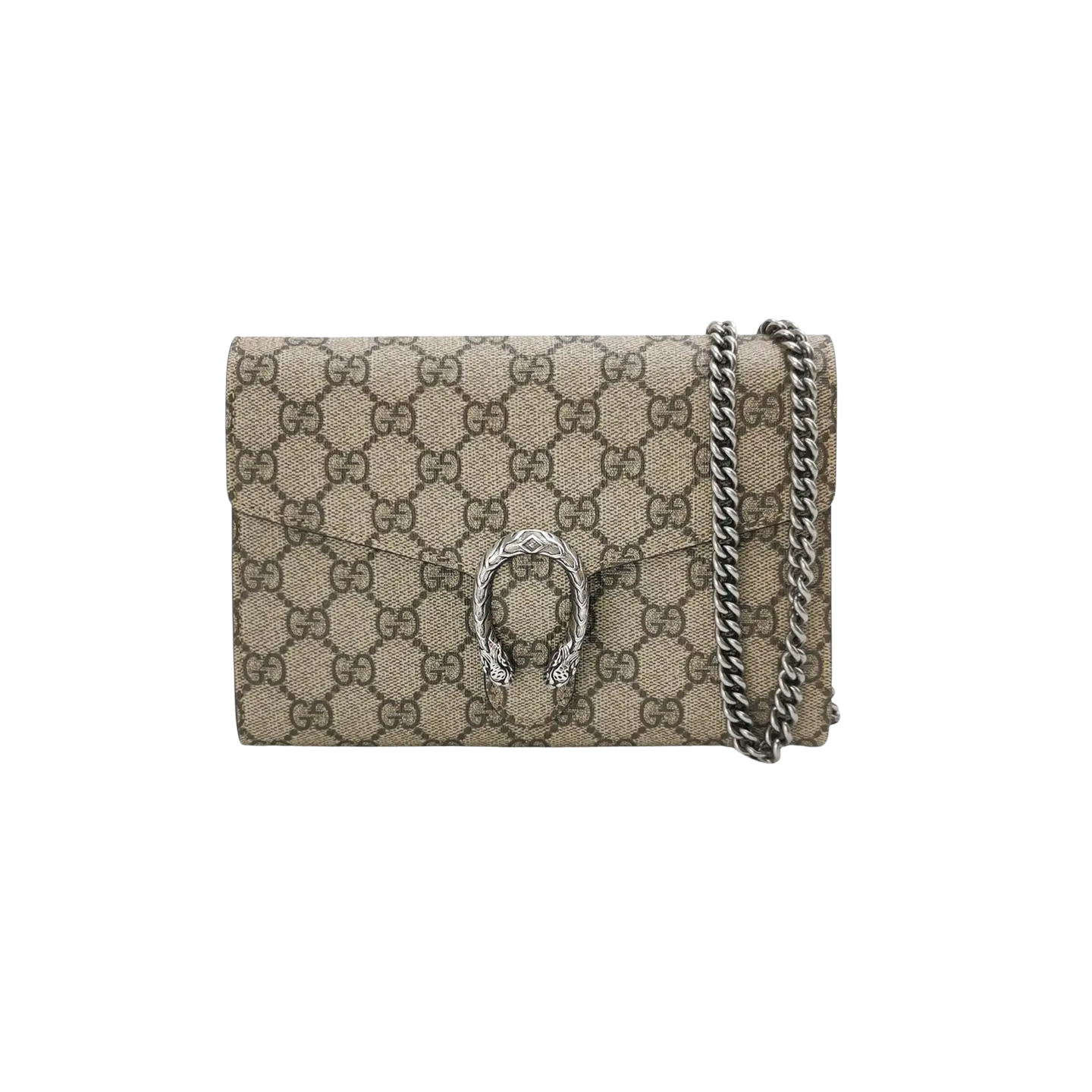 Pre-owned GUCCI Dionysus GG Supreme Chain Wallet AS260612024