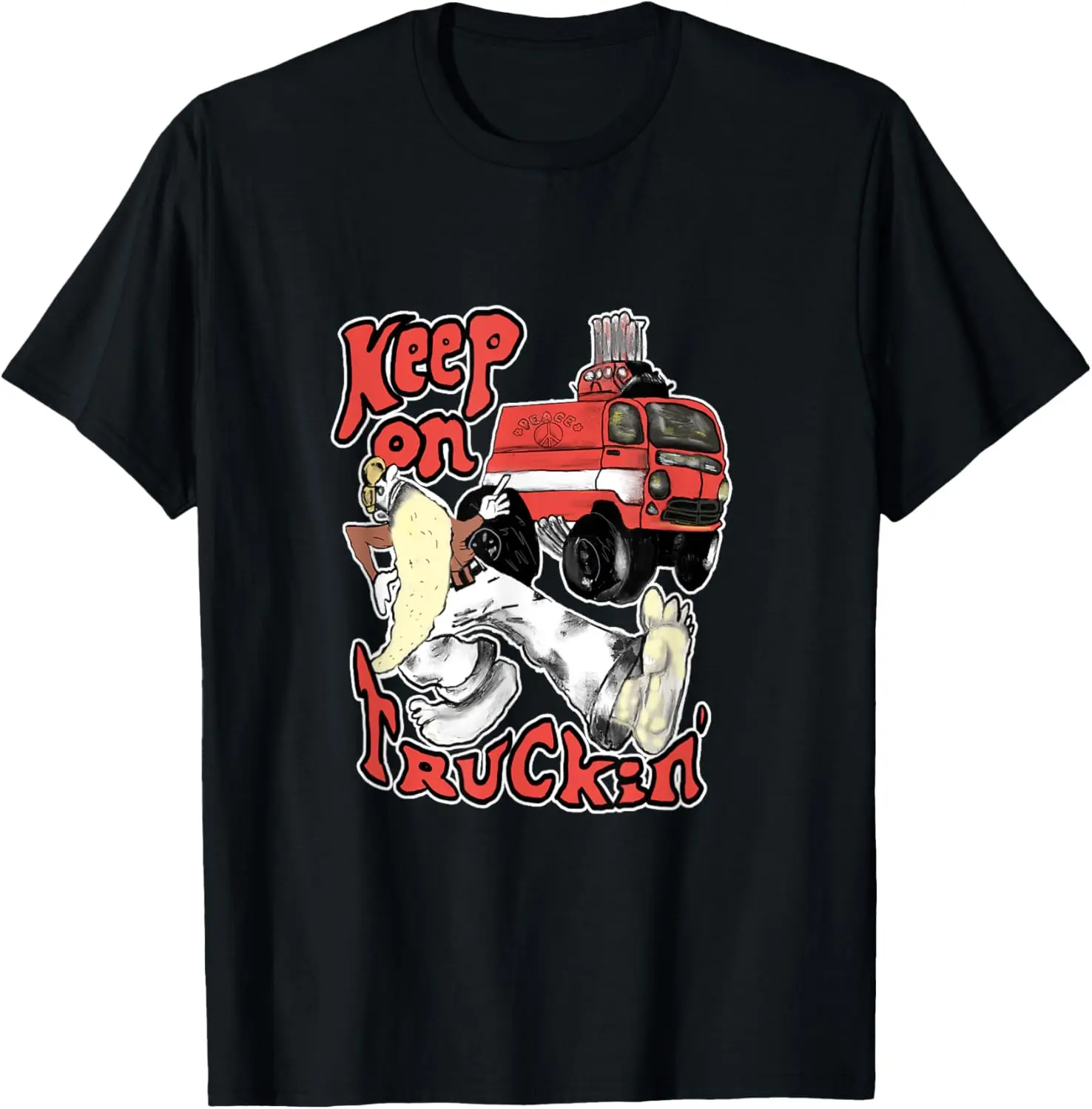 Keep On Trucking' TShirt For Truckers Of The Seventies T-Shirt