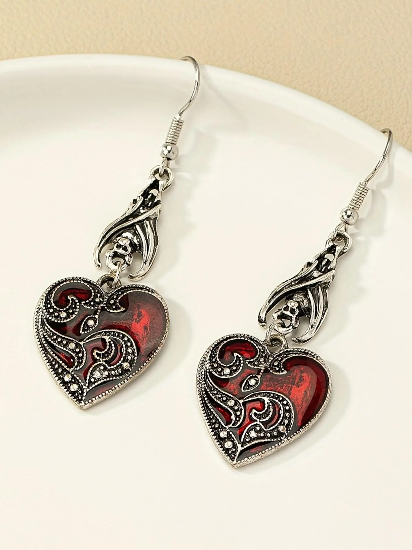 Women's Street Styleheart Design Dangle High Quality Earrings, Retro Punk Dangle Earrings for Women & Girls for Party, Daily Decor, Trendy All-match Vintage Gothjewelry for Birthday Gift, Heart Shaped Earrings Jewelry Gifts, Dangling Earrings