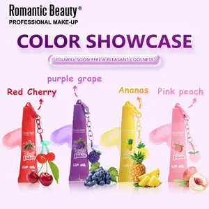 Fruit lip oil, 4 pieces/set of moisturizing lip balm, moisturizing lip care product for dates and daughters（YNMT）·