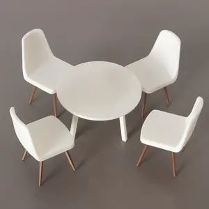 1:12 Scale Dollhouse Set - Mini Table with Four Chairs, Suitable for Charming Interior Design, ABS Material, Ideal for Dollhouse Enthusiasts, Dollhouse Furniture |   Charming table setting |   Delicate Miniature Furniture, Dollhouse Furniture, Mini Toys,