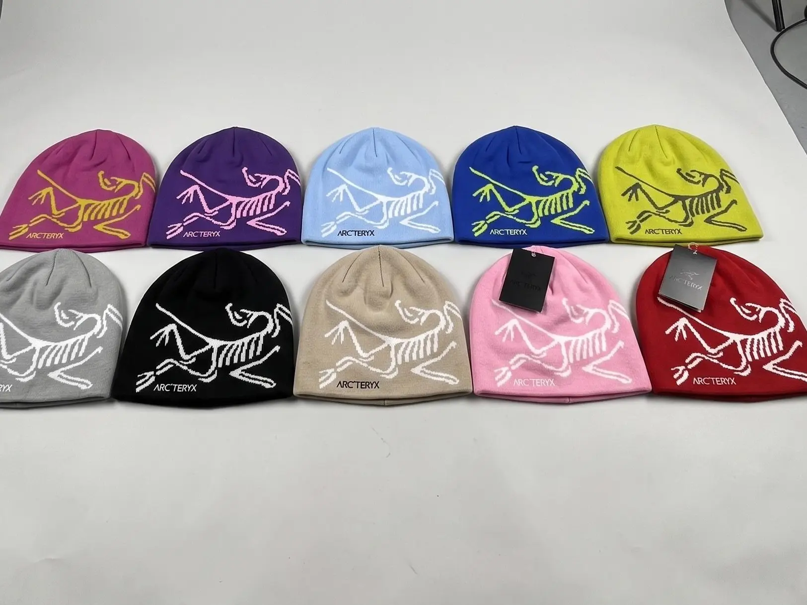 Arcteryx Bird Head Logo Knit Beanie Multi-Color Variant Grid | Thermal Winter Skull Cap | Unisex Gorpcore Outdoor Cold Weather Essential