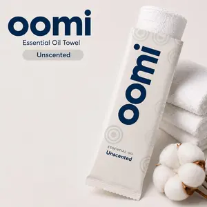 Oomi Unscented Towel  White – Pack of 5 | Soft Pre-Moistened Terry Cloth Face & Body Towel for Men & Women - Gently Clean, Remove Odor & Dry Skin Quickly – Multifunctional Towel for Gym, Office, Date Nights, Outdoor & Travel Use
