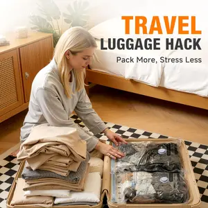 Multisize Vacuum Compression Organizer Bags, 9/15 Pieces,Wireless Electric Air Pump Included, Moisture Proof Waterproof Material, Reduce Storage Space Effectively, Perfect for Daily Home Storage and Outdoor Travel Packing Use