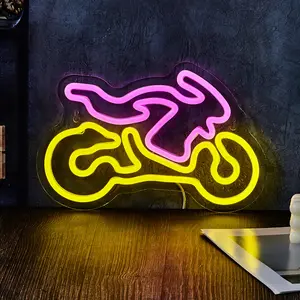 Motorcycle Decorative Neon Light Wall Decor, USB Powered Bedroom Bar Game Room RV Garage Decoration, Home Ambiance Lighting, Unique Design