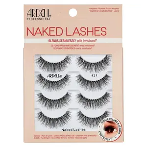 Ardell Naked Strip Lashes 421 – Natural-Looking, Long-Lasting False Eyelashes with Invisiband for Seamless Blend, 4 Pairs, 1-Pack
